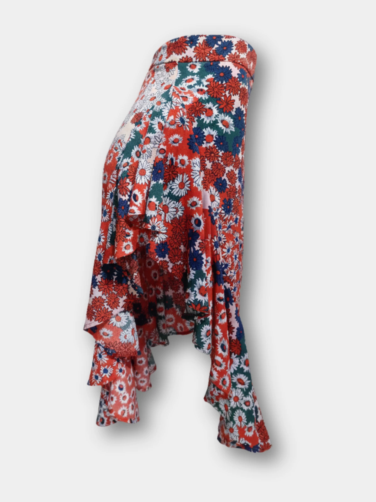 Red Floral Ruffled Skirt - N/A bottoms available at theGirlyZone Kampala